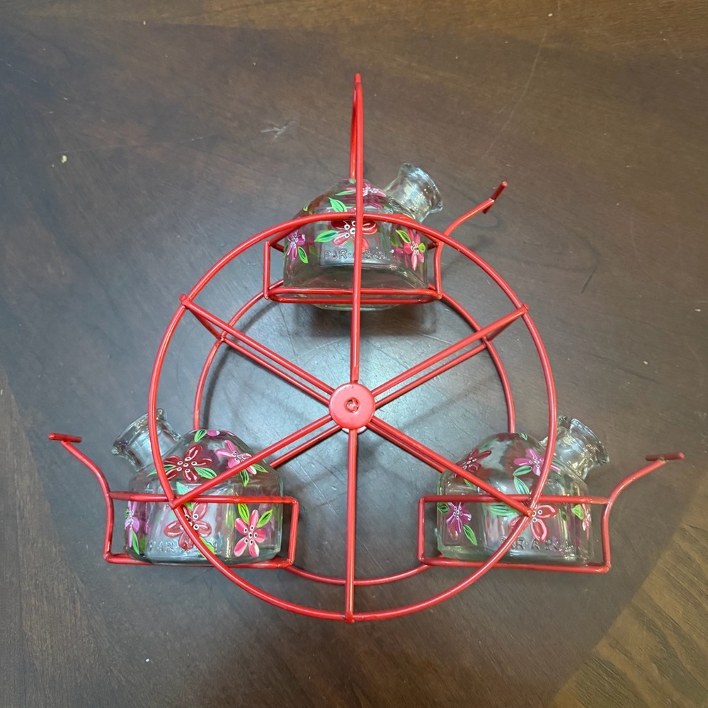 PARASOL BRAND RED FERRIS WHEEL HUMMINGBIRD FEEDER - Picture 4 of 10